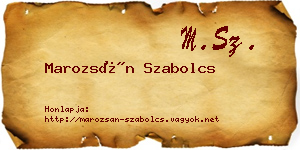 Marozsán Szabolcs névjegykártya