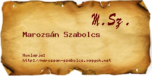 Marozsán Szabolcs névjegykártya