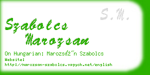 szabolcs marozsan business card